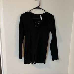 Black Long Sleeve Women's One Piece